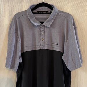 Travis Mathew Two-Tone Gray and Black Polo Shirt